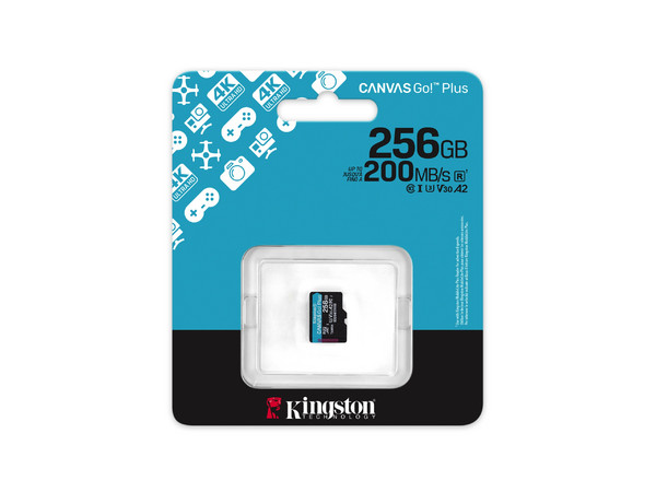 Memoria MicroSDXC Kingston Canvas Go! Plus de 256GB, UHS-I U3, Clase 10.