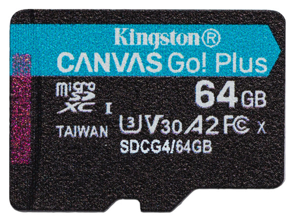 Memoria Micro-SD Kingston Technology Canvas Go Plus 64GB, 200 MB/s, Clase 10