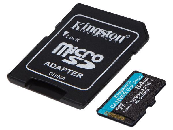 Memoria Micro-SD Kingston Technology Canvas Go Plus 64GB, 200 MB/s, Clase 10