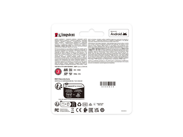 Memoria Kingston Industrial MicroSDXC UHS-1 U3 de 128 GB, Clase 10, Incluye adaptador SD.