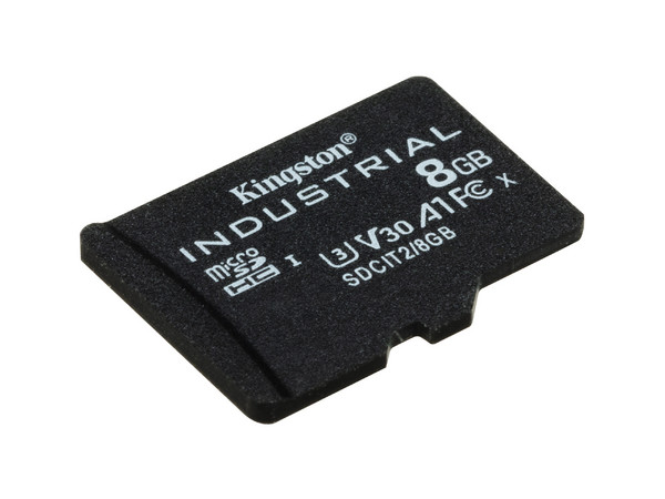 Memoria microSD KINGSTON de 8GB, Industrial Clase 10 UHS-I U3 V30 A1, con Adaptador.
