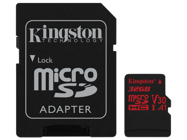 Memoria Kingston MicroSDHC UHS-I U3 de 32 GB, Clase 10.