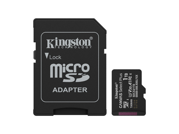 Memoria Micro SD Kingston 1TB, Technology Canvas Select Plus Gen3, Velocidad 150 MB/s, Clase 10