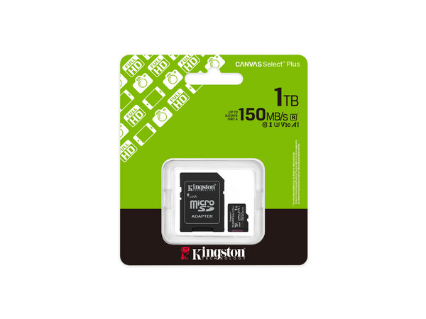 Memoria Micro SD Kingston 1TB, Technology Canvas Select Plus Gen3, Velocidad 150 MB/s, Clase 10