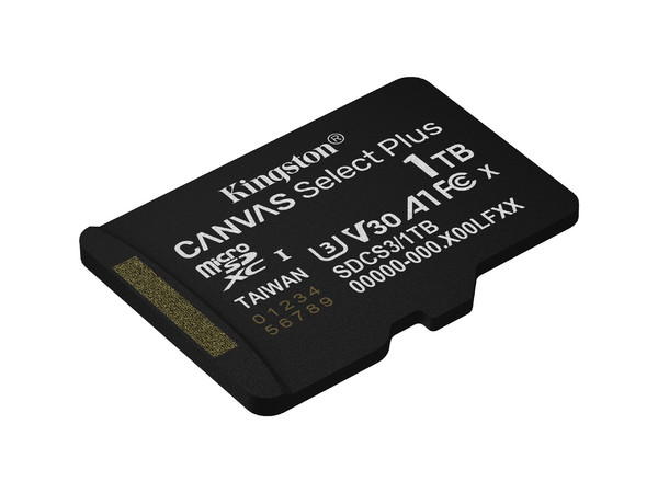 Memoria Micro SD Kingston 1TB, Technology Canvas Select Plus Gen3, Velocidad 150 MB/s, Clase 10