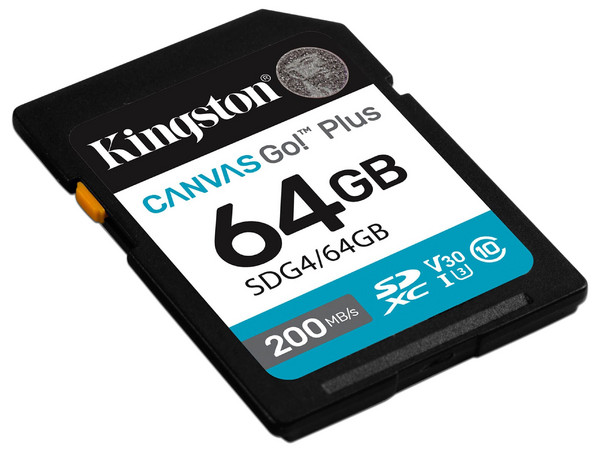 Memoria Kingston Canvas Go! Plus SDXC de 64GB, UHS-I U3, Clase 10.