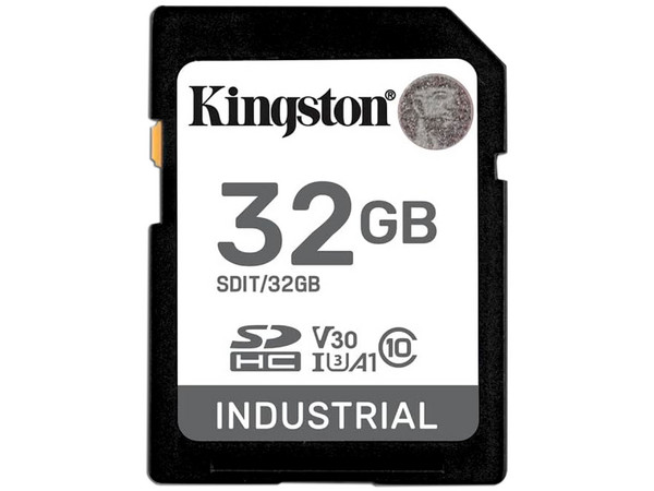 Memoria Kingston SDHC UHS-1 U3 V30 Industrial de 32GB, Clase 10.