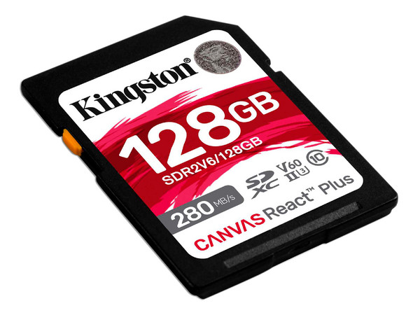 Memoria Kingston React Plus SDXC UHS-II U3 de 128 GB, V60, Clase 10.