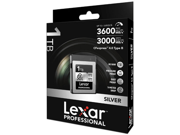 Tarjeta CFexpress Tipo B Lexar Profesional Serie Plata 4.0, 1TB, Lectura de hasta 1750MB/s.