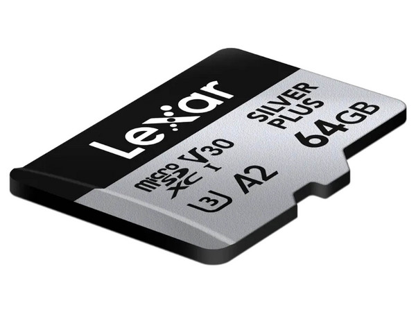 Memoria MicroSDXC Lexar SILVER PLUS de 64GB, UHS-I. Color Plateado.