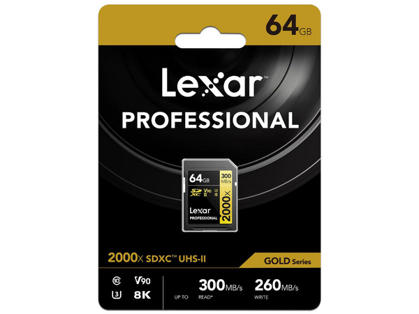 Memoria Lexar SDXC UHS-II, 64GB, 2000x Clase 10, U3.