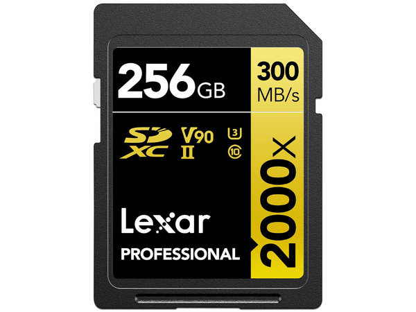 Memoria Lexar SDXC UHS-II U3 de 256 GB, Clase 10, V90, 2000x.