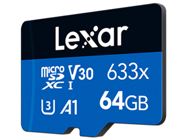 Memoria Lexar High-Performance 633x MicroSDXC UHS-I U3 de 64GB, Clase 10.