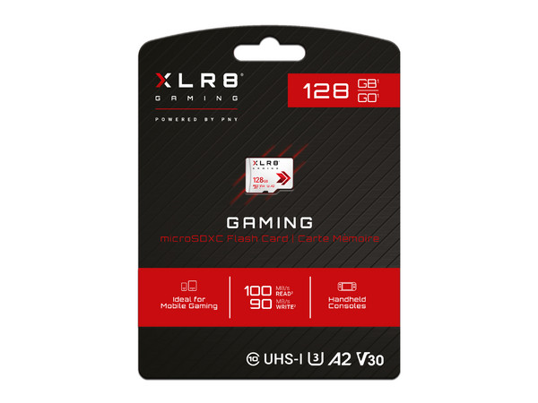 Memoria PNY XLR8 Gaming MicroSDXC UHS-I U3 de 128GB, Clase 10.