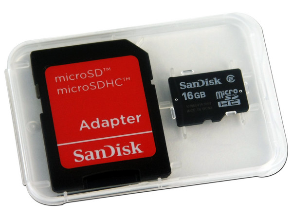 Memoria SanDisk microSDHC de 16GB, incluye adaptador SD   
