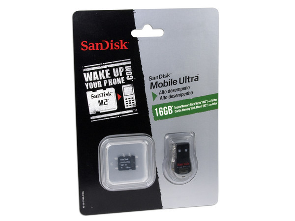 Memoria SanDisk Mobile Ultra Memory Stick Micro (M2) de 16GB incluye Lector USB 2.0