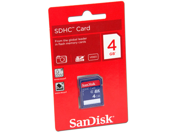 Memoria SanDisk SDHC de 4 GB, Clase 4. 
