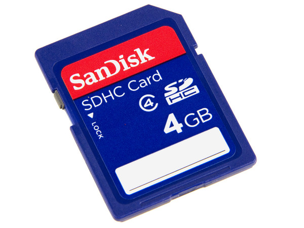 Memoria SanDisk SDHC de 4 GB, Clase 4. 