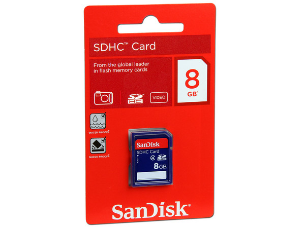 Memoria SanDisk SDHC de 8 GB Clase 4