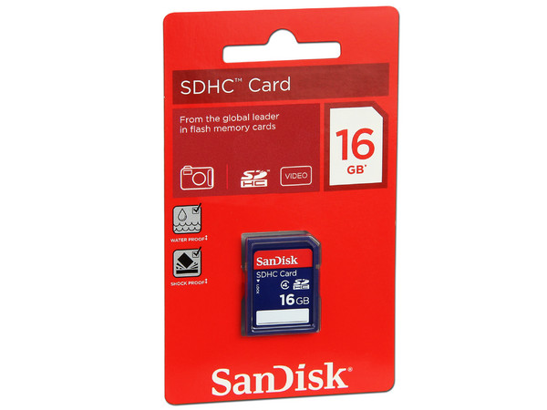 Memoria SanDisk SDHC de 16 GB Clase 4