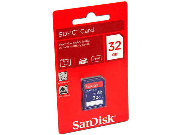 Memoria SanDisk SDHC de 32GB Clase 4.
