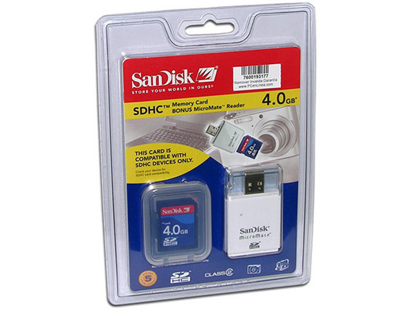 Memoria SanDisk SDHC de 4GB con Lector de Memorias SD SDHC USB 2.0