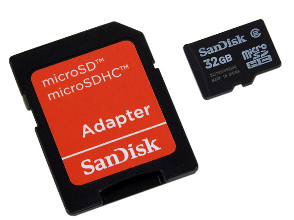 Memoria SanDisk microSDHC de 32GB, incluye adaptador SD