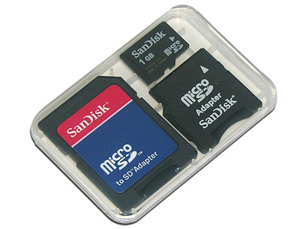Memoria SanDisk microSD de 1GB, incluye adaptadores SD y miniSD