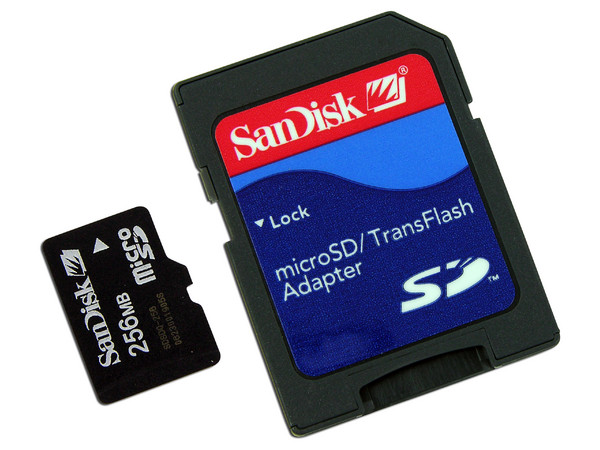 Memoria SanDisk MicroSD de 256MB