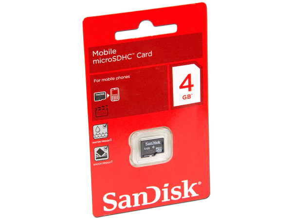 Memoria SanDisk MicroSDHC de 4GB Clase 4.