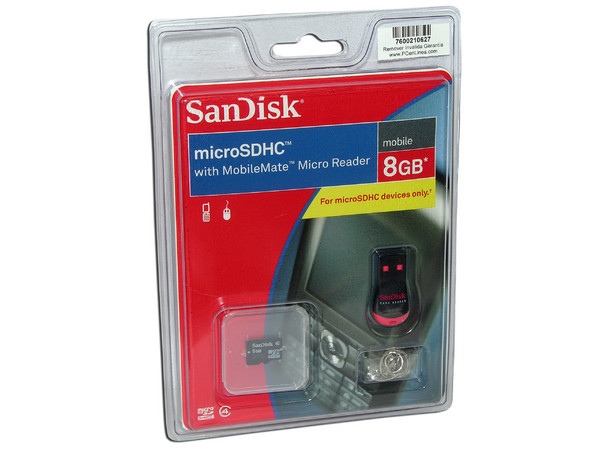 Memoria SanDisk Micro SDHC de 8GB con Lector de Memorias SD SDHC, USB 2.0