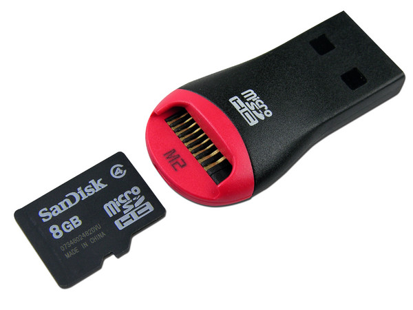 Memoria SanDisk Micro SDHC de 8GB con Lector de Memorias SD SDHC, USB 2.0