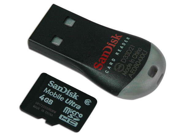 Memoria SanDisk MicroSDHC de 4GB incluye Lector USB 2.0