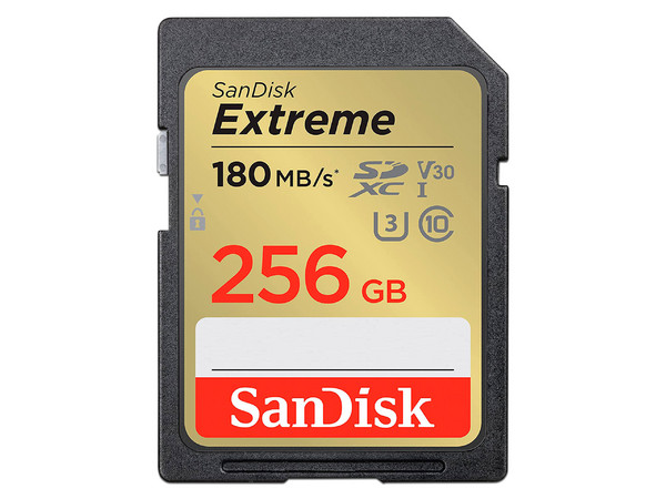 Memoria SanDisk Extreme SDXC SD UHS-I de 256 GB, Clase 10.