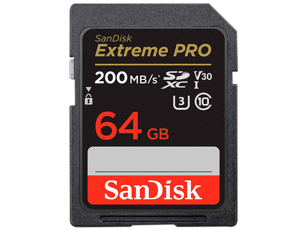 Memoria SanDisk Extreme Pro SD UHS-I U3 de 64GB, Clase 10.