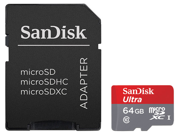 Memoria SanDisk Micro SDXC UHS-I U1 de 64 GB, clase 10 incluye adaptador SD