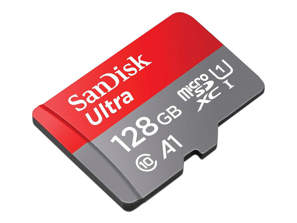 Memoria SanDisk Ultra MicroSDHC UHS-I U1 de 128 GB, Clase 10, incluye adaptador SD.