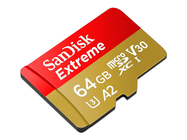 Memoria SanDisk Extreme MicroSDXC UHS-I U3 de 64 GB, Clase 10. Incluye adaptador SD.