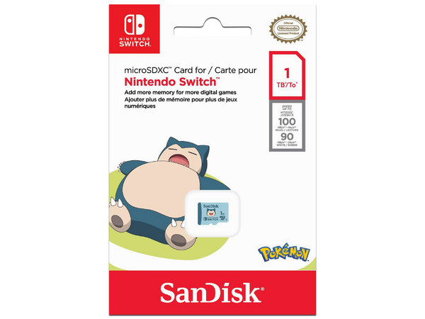 Memoria SanDisk Pokémon de 1TB, microSDXC UHS-I, Edición Snorlax.