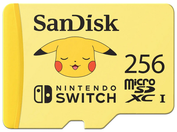 Memoria SanDisk MicroSDXC Pokémon de 256GB, UHS-I U3, Edición Pikachu.