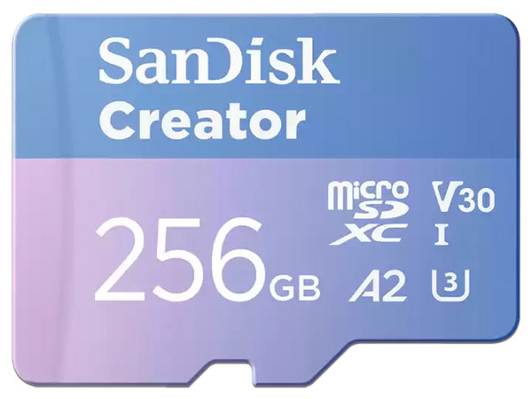 Memoria Sandisk Creator MicroSDXC UHS-1 U3 de 256 GB, Clase 10, V30. Incluye Adaptador SD.