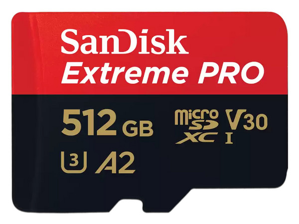 Memoria Sandisk Extreme Pro MicroSDXC U3 V30 A2 de 512GB, Clase 10, Incluye Adaptador SD.
