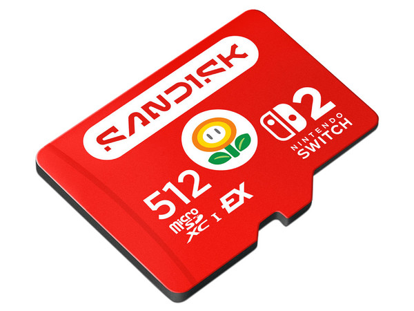 Memoria MicroSDXC SanDisk Express de 512GB, Para Nintendo Switch 2. Color Rojo.