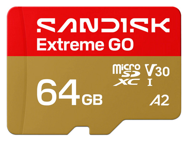 Memoria MicroSDXC SanDisk Extreme GO de 64GB, UHS-I, V30.
