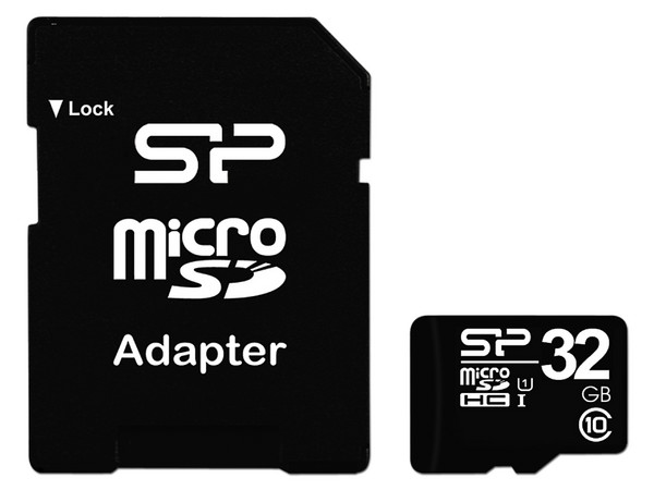 Memoria Micro SD Silicon Power de 32 GB clase 10, incluye adaptador SD.