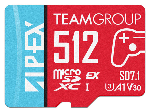 Memoria MicroSDXC SD7.1 Express TeamGroup APEX CARD de 512GB, 800MB/s lectura, 700MB/s escritura. Compatible con Nintendo Switch 2