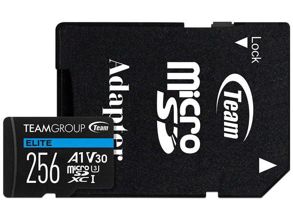Memoria TeamGroup Elite MicroSDXC UHS-I U3 V30 A1 de 256GB, Clase 30, Incluye adaptador.