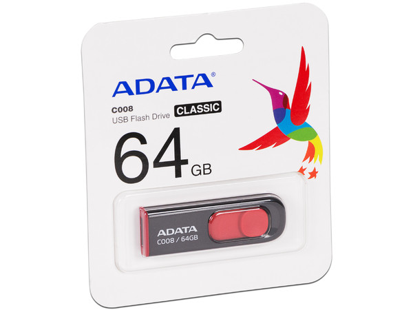 Unidad Flash USB 2.0 ADATA Dash Drive C008 de 64GB.