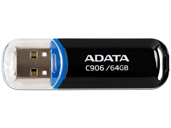 Unidad Flash USB 2.0 ADATA C906 de 64GB. Color Negro.