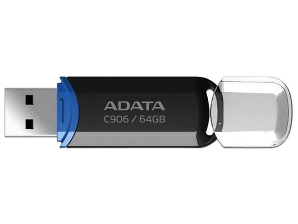 Unidad Flash USB 2.0 ADATA C906 de 64GB. Color Negro.